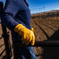 OUTRIDER OR-OG pre-curved cowhide driver on a ranch gate